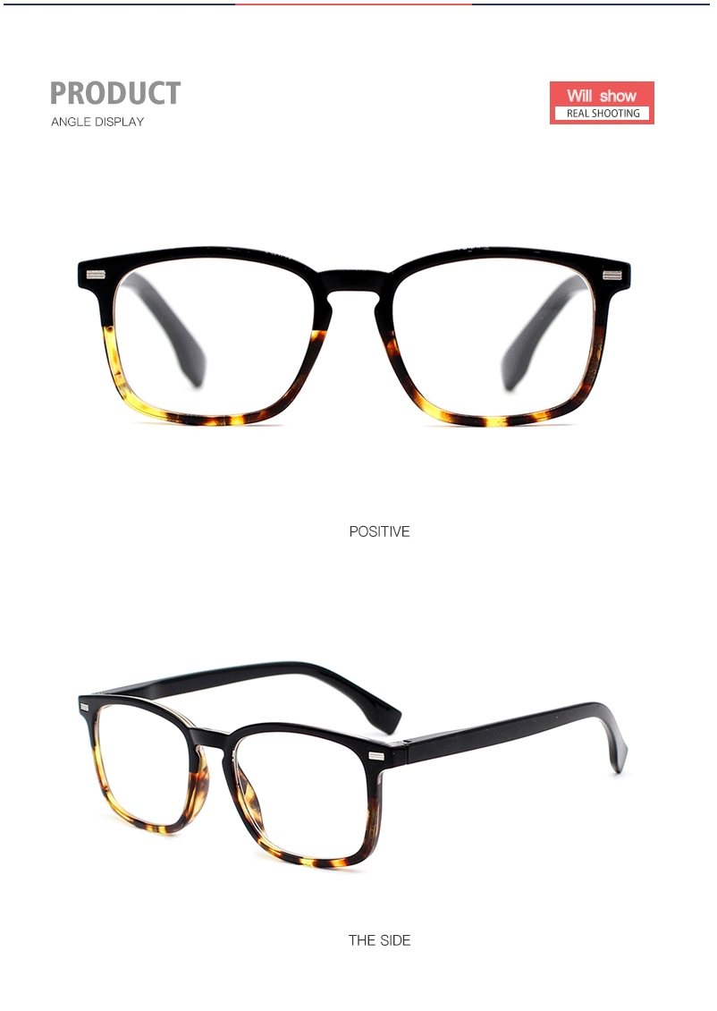 Hand Made Fashion Square Frame Reading Glasses Gradients PC Spring Hinge Reading Glass (WRP22008B)