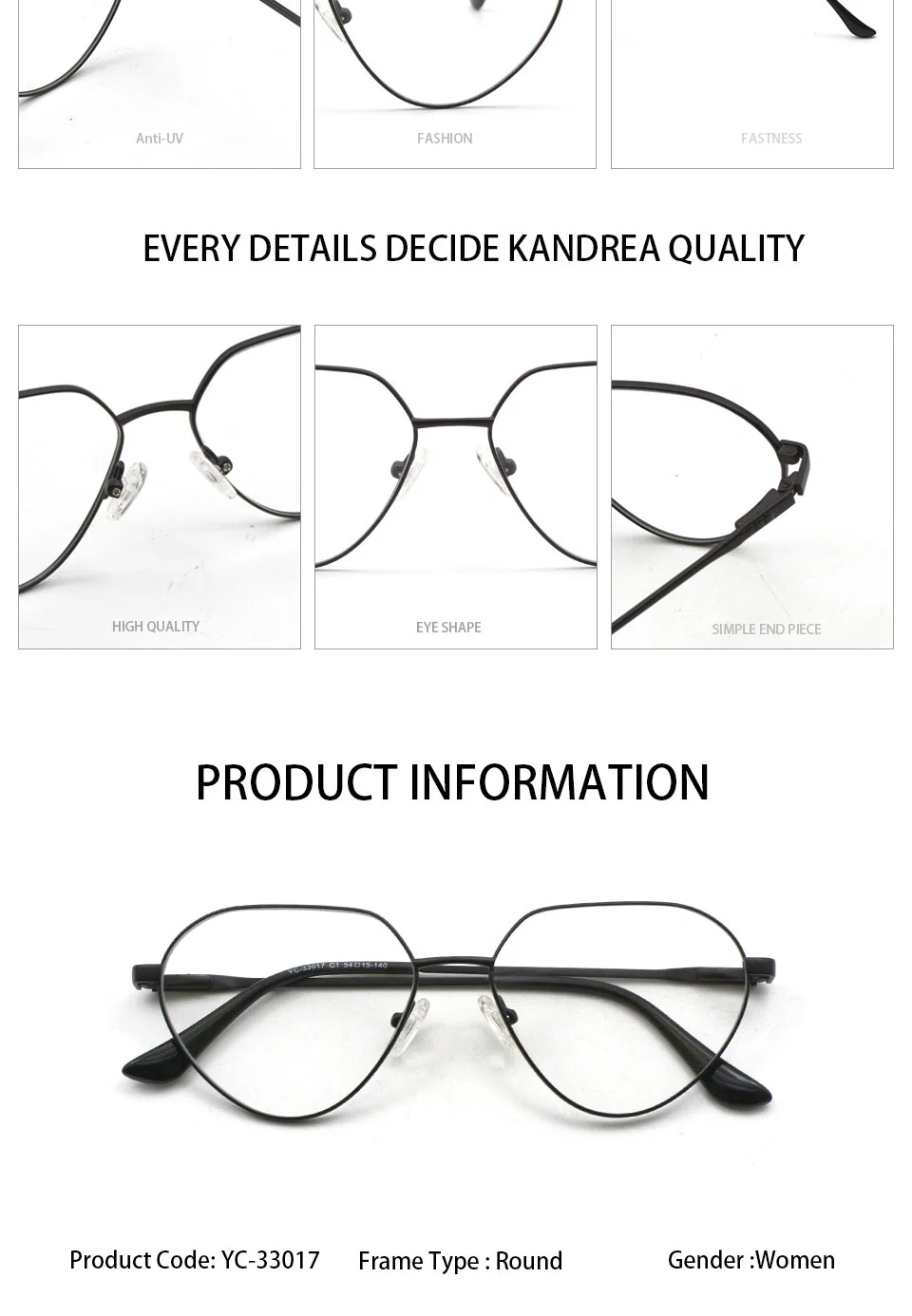 Cute Metal Myopia Glasses Frame New Fashion Classic Eyewear Computer Eyeglasses