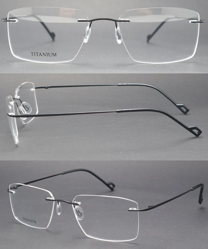 Rimless Executive Optical Glasses Beta Titanium Frame Titan Metal Eyeglasses Eye Glasses Frames for Men