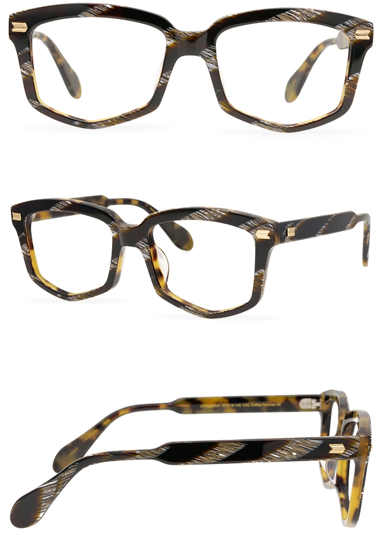 Acetate Glasses Frame Men Women Handmade Vintage Square Eyeglasses Optical Myopia Prescription Eyeglasses Frames Clear Eyewear