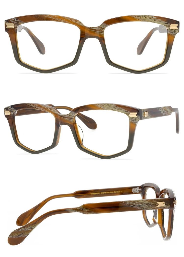 Acetate Glasses Frame Men Women Handmade Vintage Square Eyeglasses Optical Myopia Prescription Eyeglasses Frames Clear Eyewear