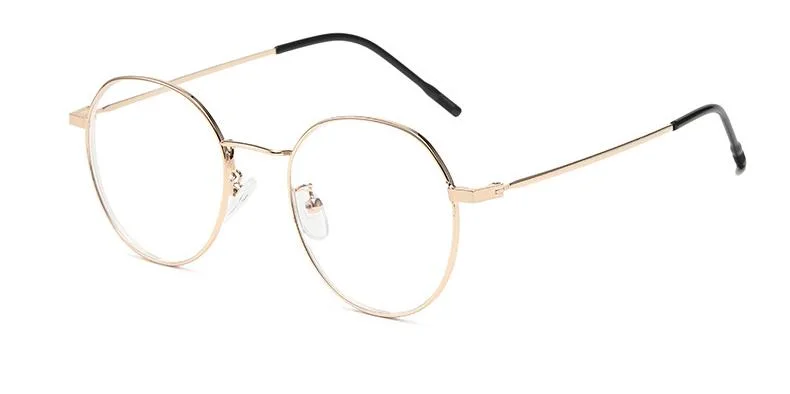 Optional Prescription Myopia Glasses Retro Round Eyeglasses Frame Eye Protection Anti Blue Light Glasses for Unisex