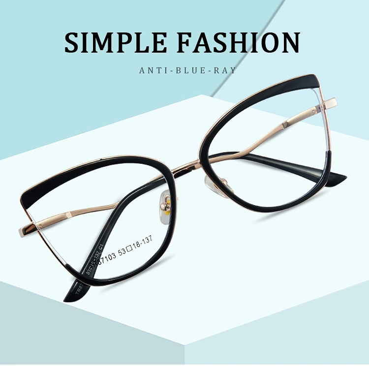 2023 Hot Sale Good Quality Tr90 UV400 Eyeglasses Round Shape Blue Light Blocking Computer Glasses for Women and Men