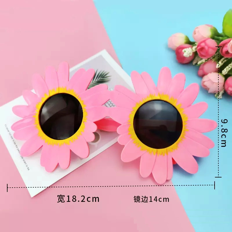 Funny Hawaiian Tropical Sunglasses Summer Daisy Sun Glasses Flower Eyewear Costume Dance Sunglass Party Glasses for Beach Indoor Pool Photo Booth Props