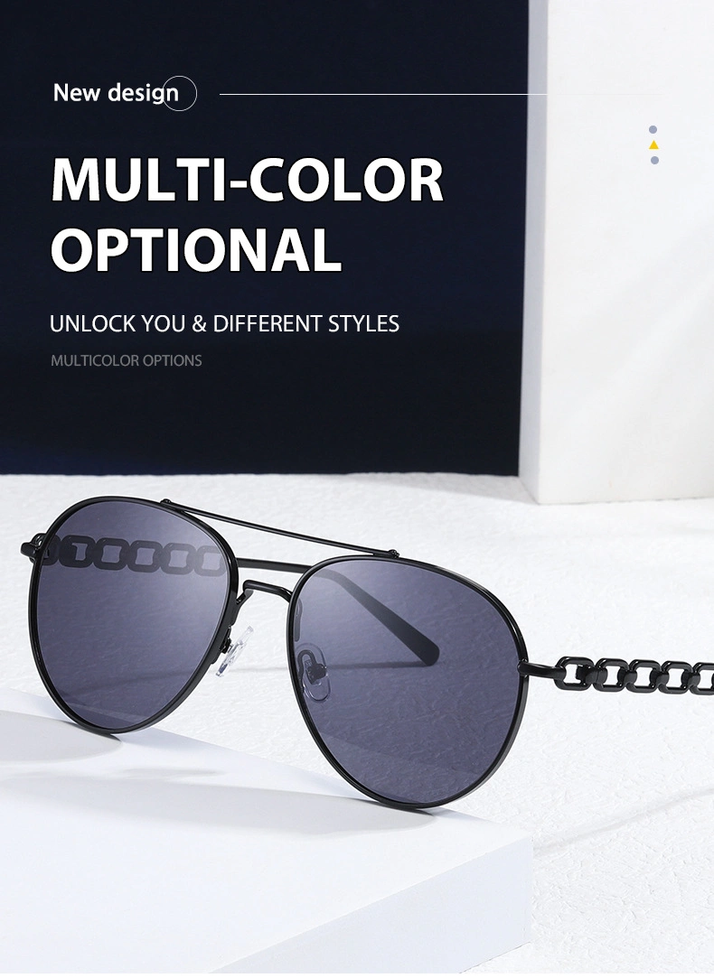 Skylark Wholesale Customized UV400 Chain Stylish Sunglasses for Men and Women