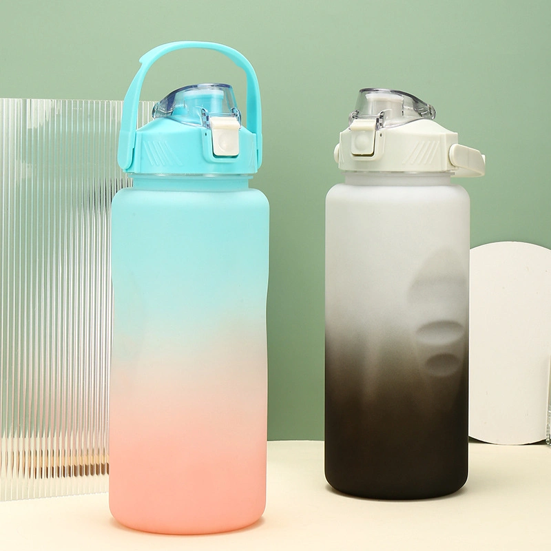 1L Portable Travel Fashion Water Bottle Gradient Sports Outdoor Plastic Cup