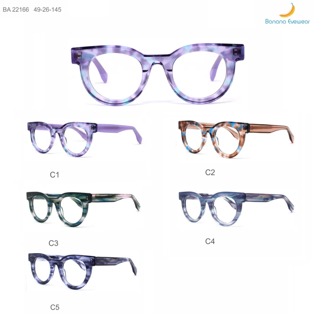 Fashion Italy Design Spectacles Eyewear Cellulose Acetate Eyeglass Optical Frame