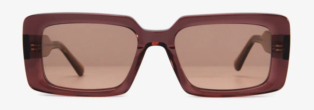 High Quality Rectangle Crystal Acetate Shades Block UV400 Fashionable Luxury Polarized Sunglasses 22SA005t