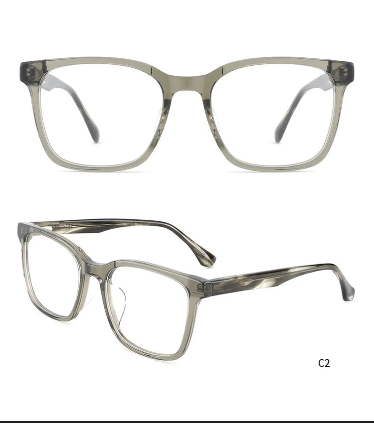 Fashion Transparent Men Acetato Frame Optical Glasses Eyeglasses