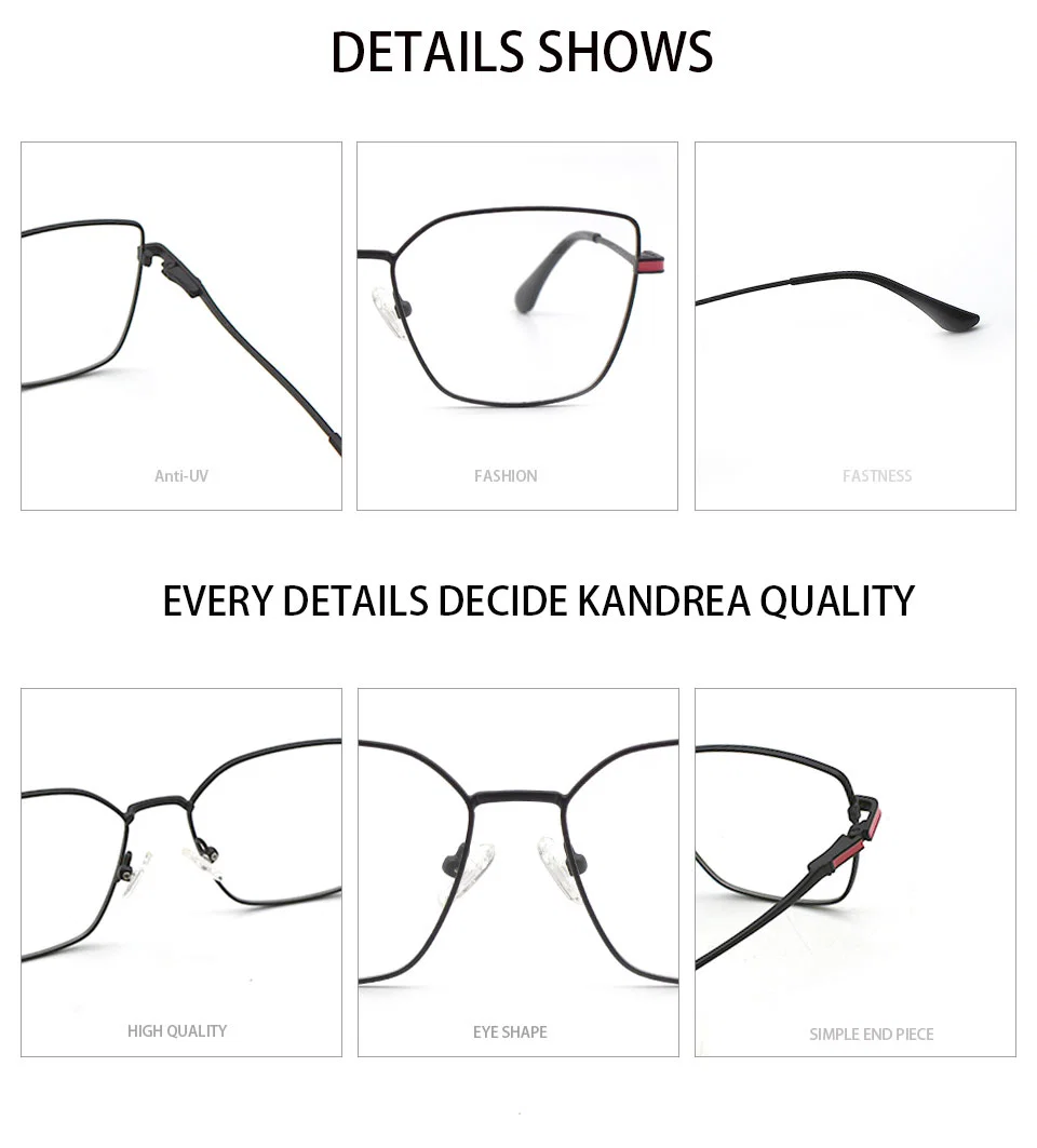 Metal Fashion Cateye Glasses Frame Women Computer Eyewear Optical Myopia Glasses Eyeglasses