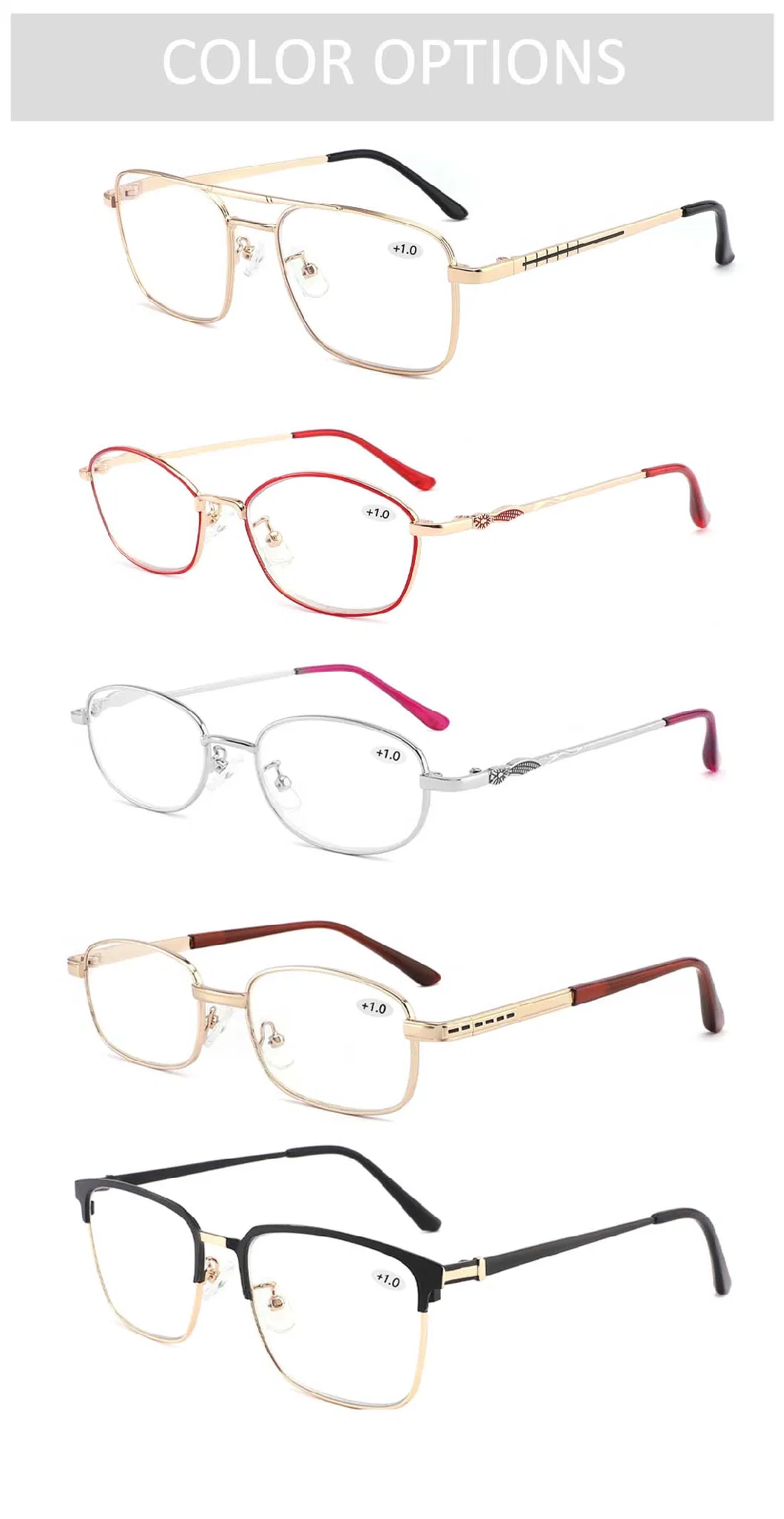 Gd in Stock Classic Metal OEM Custom Logo Old People Women Wholesale Men Cheap Eyeglasses Reading Glasses New Reading Glasses Blue Light Anti