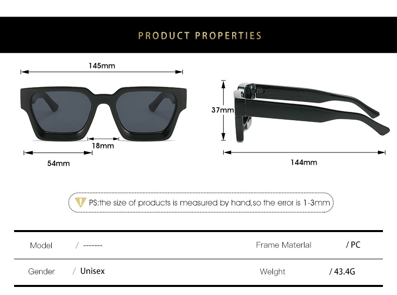 Square Fashion Sunglasses Women Man Luxury Brand