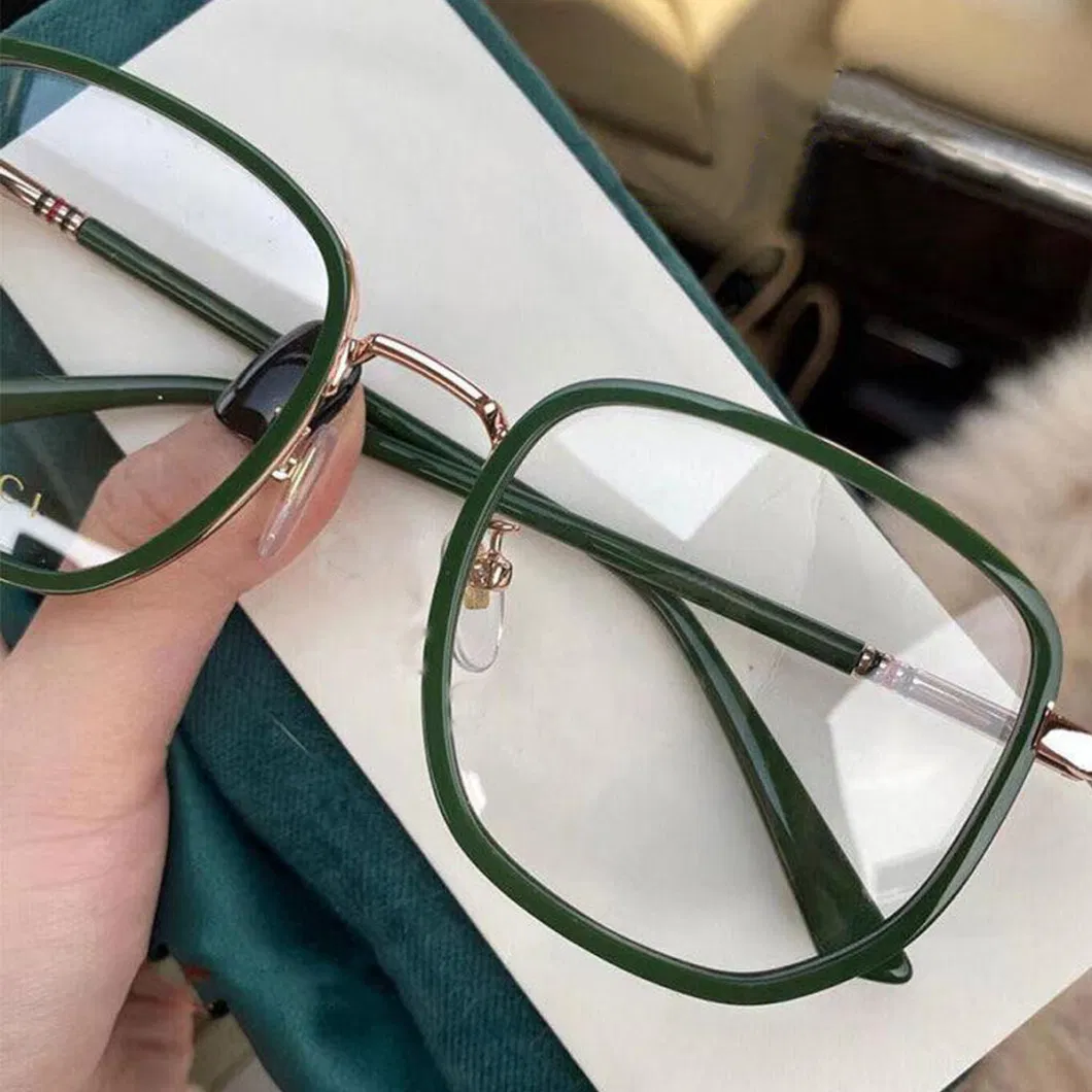 Oversized Square Trendy Fashion Anti Blue Light Eyeglasses Frames Reading Designer Eyewear Women Men Glasses