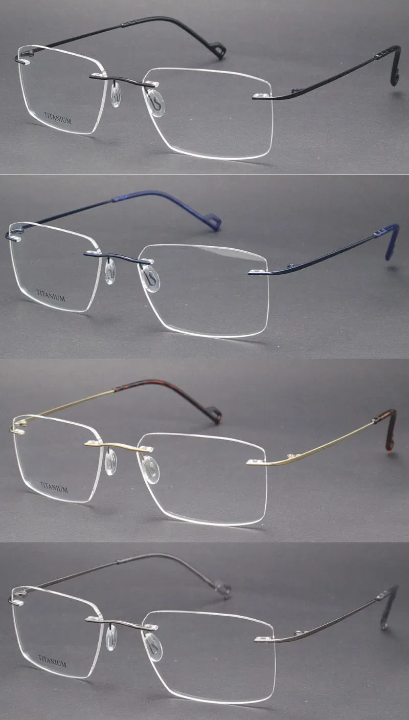 Rimless Executive Optical Glasses Beta Titanium Frame Titan Metal Eyeglasses Eye Glasses Frames for Men