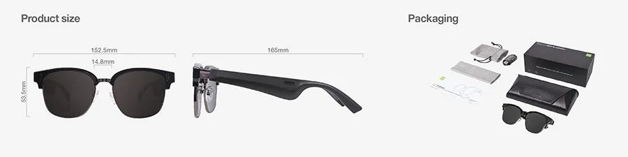 UV400 Protection Anti Blue Ray Light Blocking Sports Stereo Speaker Sound Audio Music Wireless Smart Glasses
