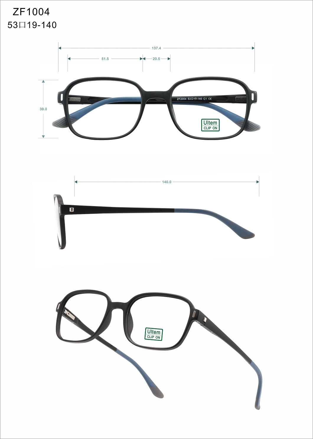 High Graded Quality Injection Lightweight Ultem Optical Glasses