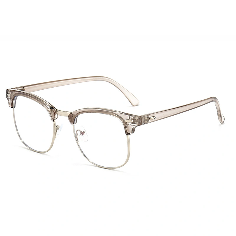 Half Frame Metal Hinge Retro Sunglasses UV Resistant Blue Light Blocking Glasses