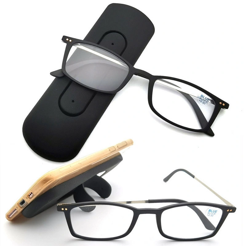 Anti-Blu-Ray Reading Glasses Ultra-Thin Paper Mobile Phone Holder Prescription Glasses Portable HD Eyeglass Lenses