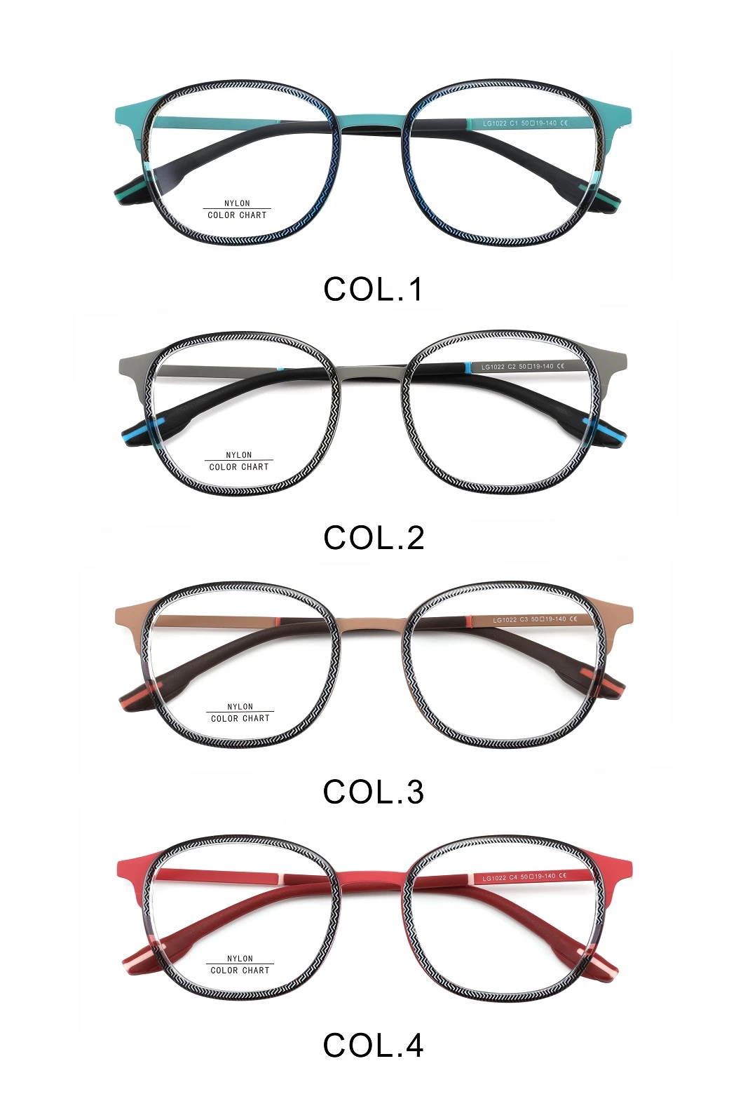 Newest High Quality Nylon Tr90 and Metal Combo Eyeglass Optical Frame