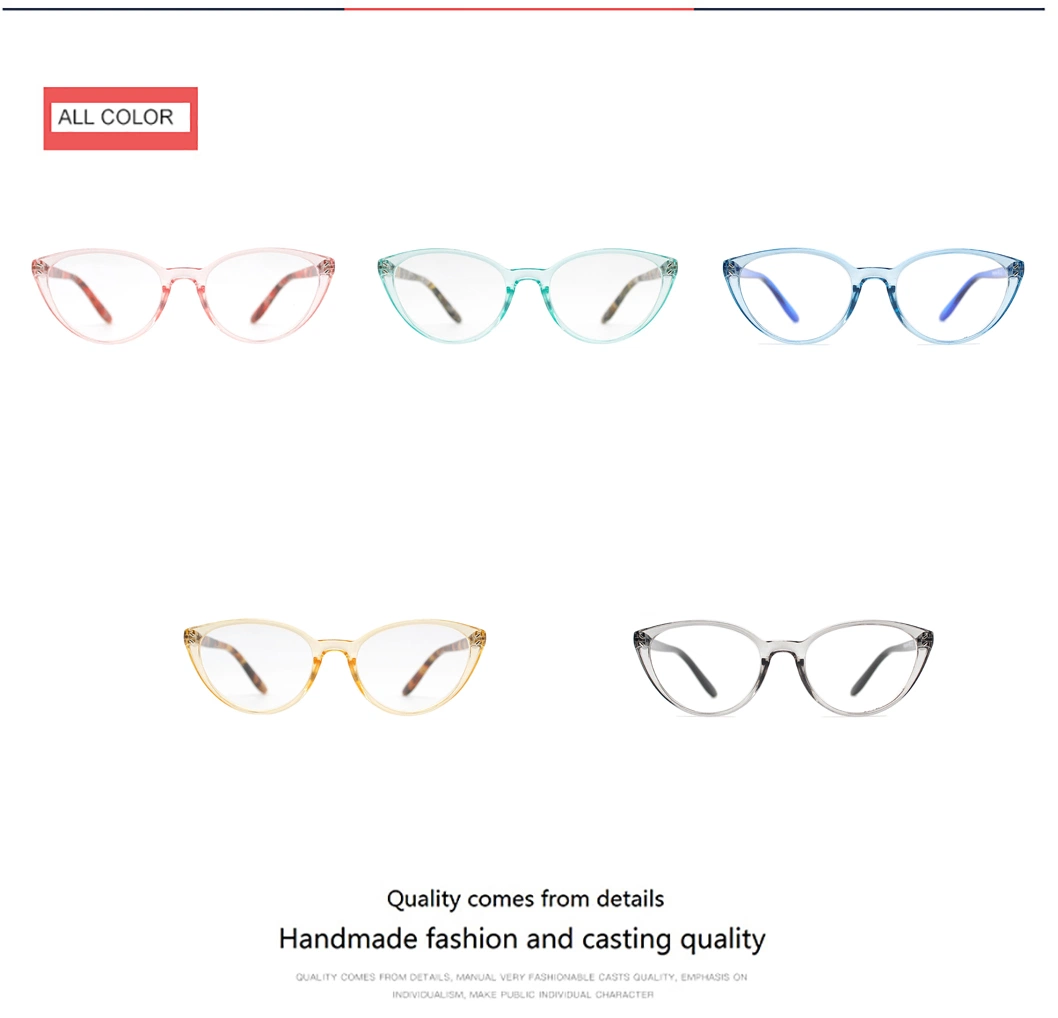 Recycled Rpctg Material Reading Glasses Fashion Cat Eye Design Reading Glasses High-Quality AC Lenses Spring Hinge Reading Glasses