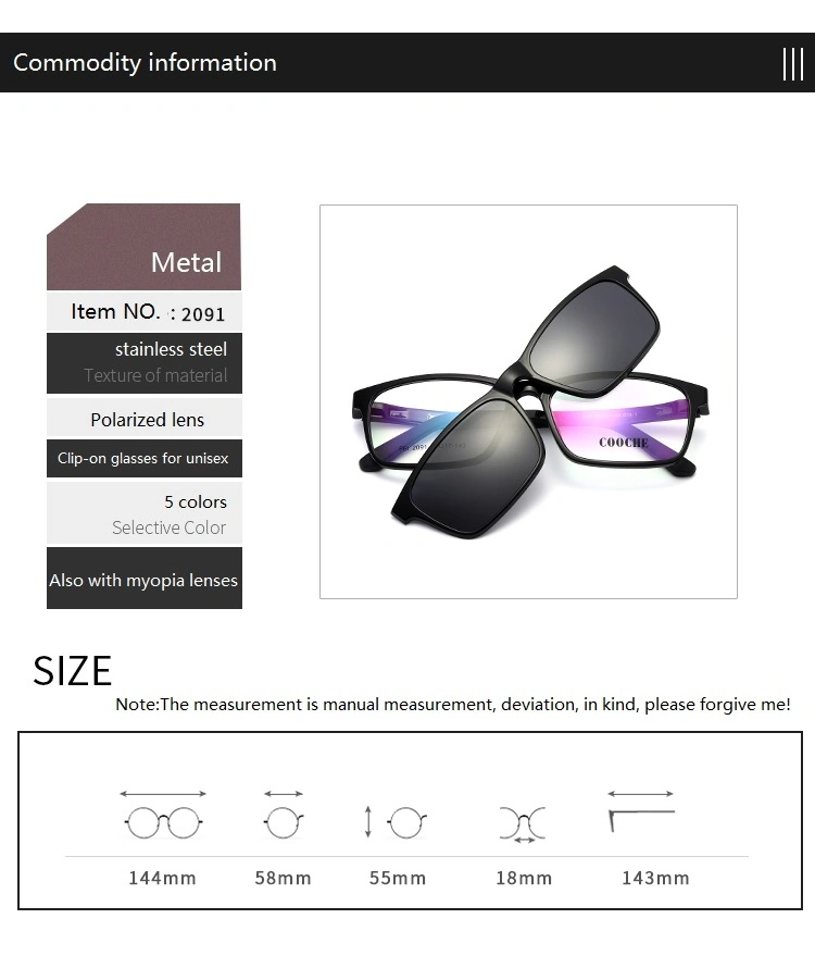 Wholesale Branded Clip on Pilot Sunglasses for Men