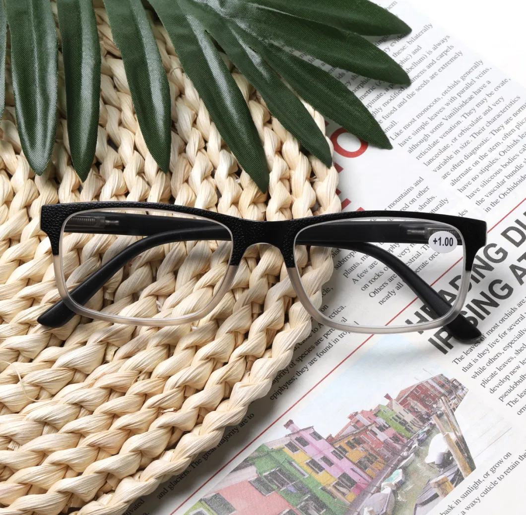 Gradient Color with Spring Hinge Temple Square Frame Youthful Reading Glasses