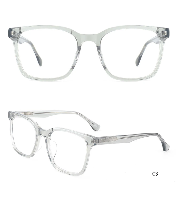 Fashion Transparent Men Acetato Frame Optical Glasses Eyeglasses