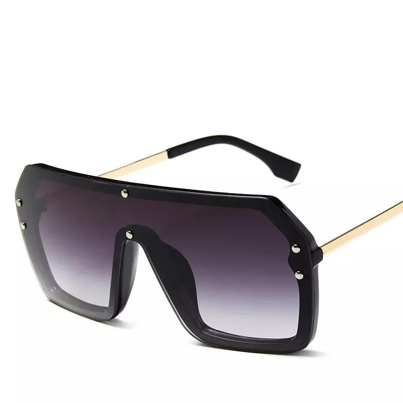 2022 New Arrival Vintage Retro Watermark One-Piece Sun Glasses Square Frame Oversized Men Women Sunglasses