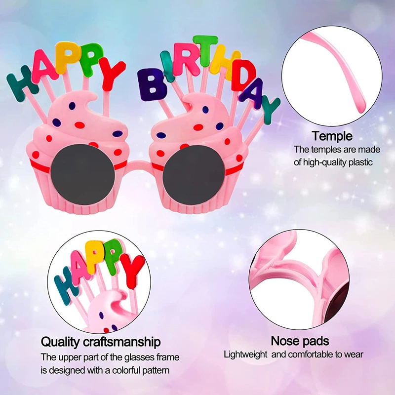 Sweet Cream Birthday Cake Glasses Festival Happy Birthday Party Gift Promotional Toys Novel Sunglasses for Kids and Adults