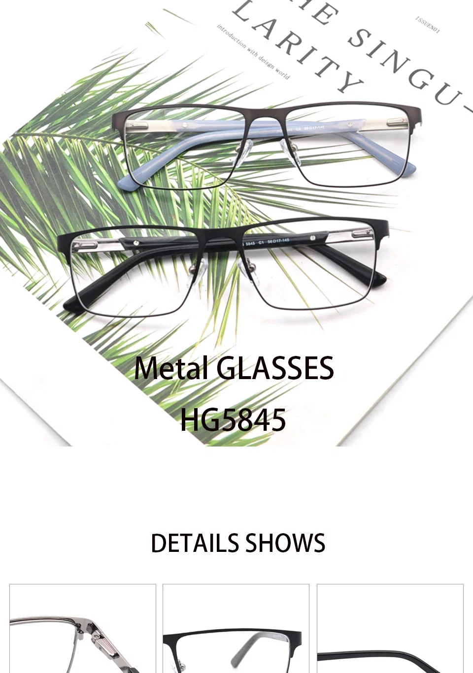 Most Popular CE Stainless Steel Eyeglasses Optical Frame for Men