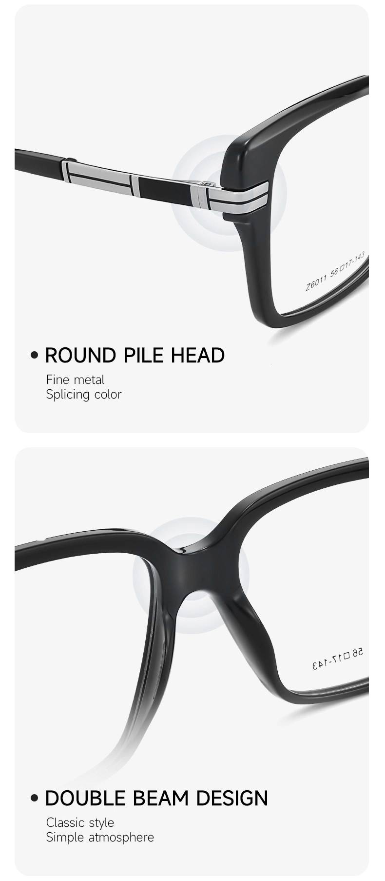 Fashionable Designer Male Eyeglasses Optical Frames Glasses for Men