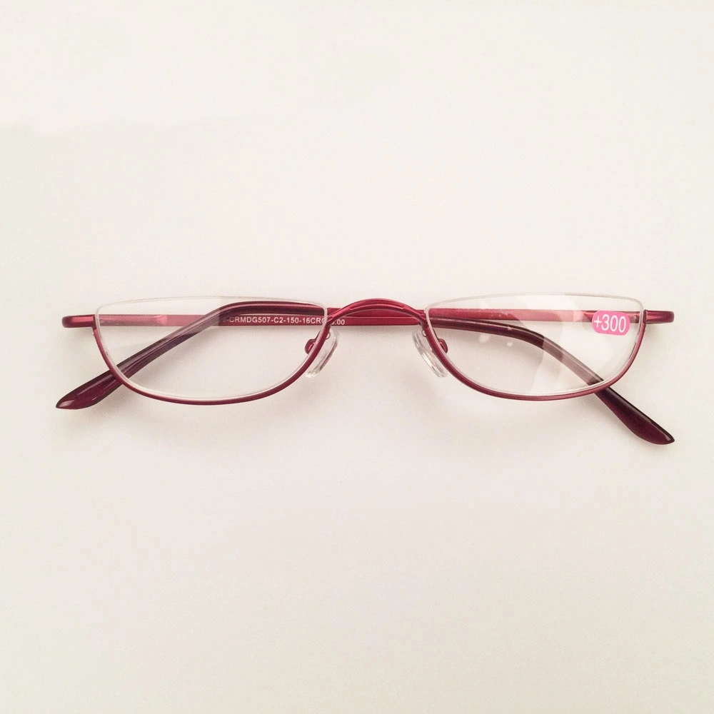 Metal Half Moon Presbyopic Female Male Semi Rimless Reading Glasses