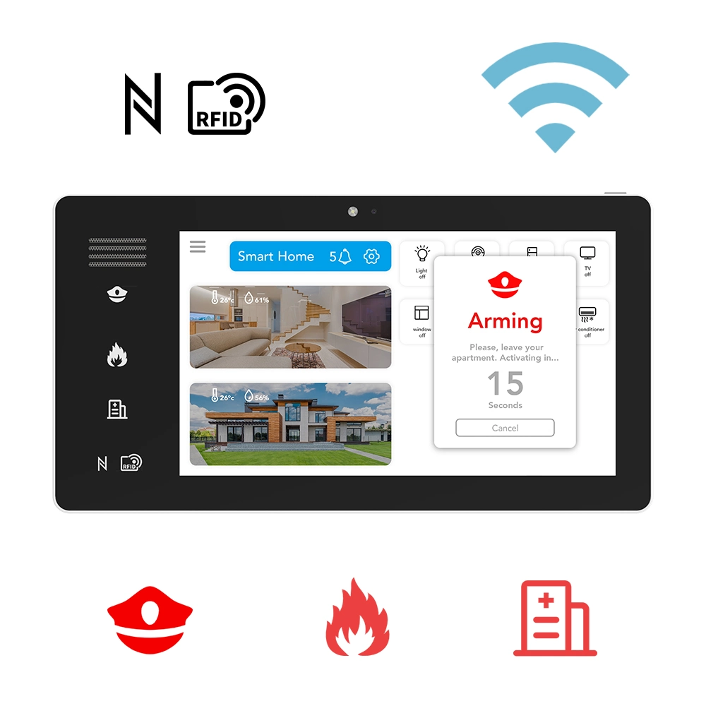 Poe Powered 7 Inch Android Tablet Smart Home Zigbee GSM VoIP Gateway Zwave Hub with Cellular