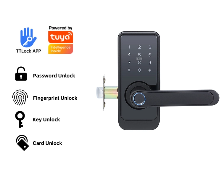 Tuya WiFi APP High Security Smart Lock Biometric Fingerprint Smart Door Lock ANSI Standard for Home Hotel Apartment