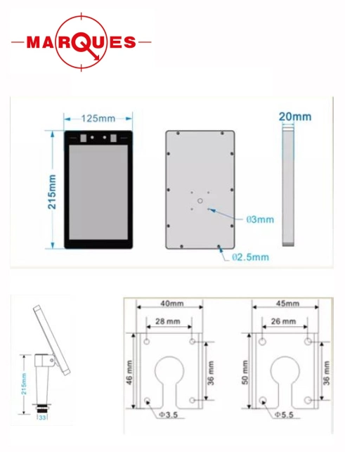 800*1280 LCD Display Mask Recognition and Temperature Measuring with Smart Camera