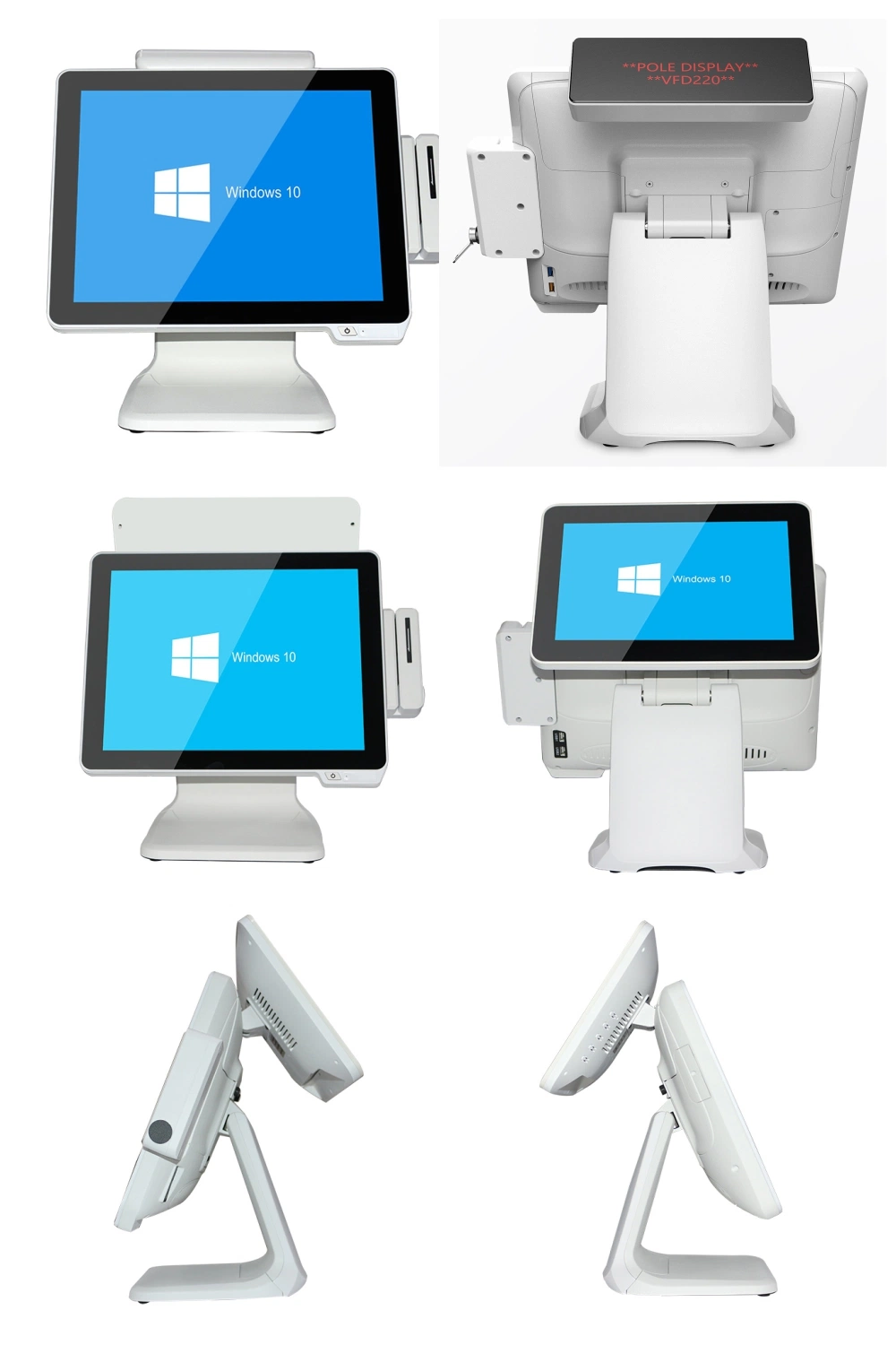 2 Panel Celeron CPU POS Terminal Integrated with Fingerprint Reader