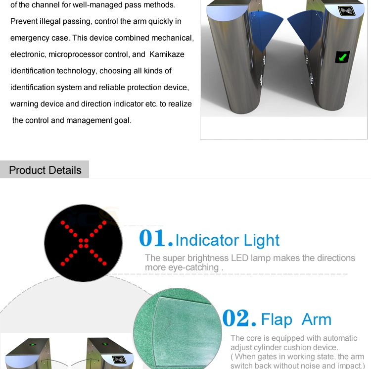 RFID Card Reader or Face Recognition Security Automatic Access Control System Turnstile Gate Door