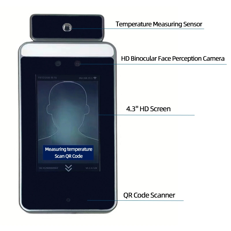 4.3 Inch Display Face + Temperature Recognition EU Health Qr Code Scanning HS-640