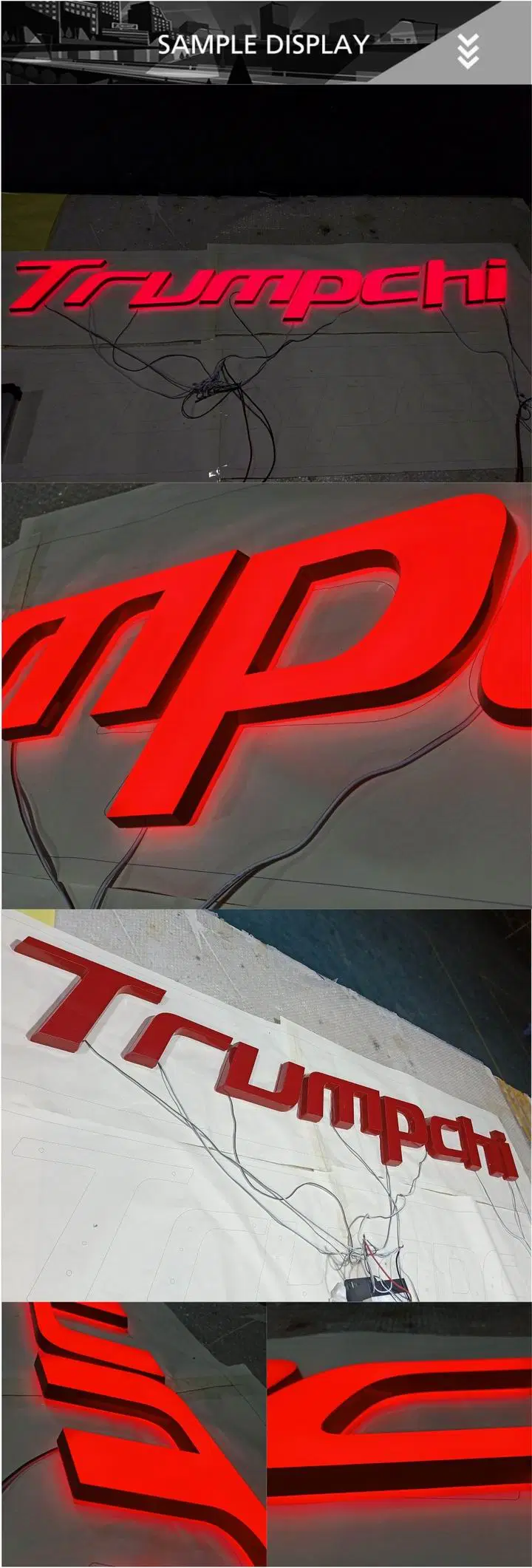 China Manufacturer Mini Acrylic Face Lighted LED Letters for Signage