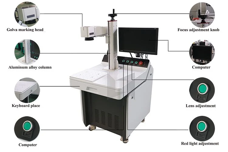 2021 Trends Raycus Max Jpt Mopa 20W 30W 50W 100W 20watt 30watt Portable Mini Color 3D Optical Fiber Laser Marking Machine