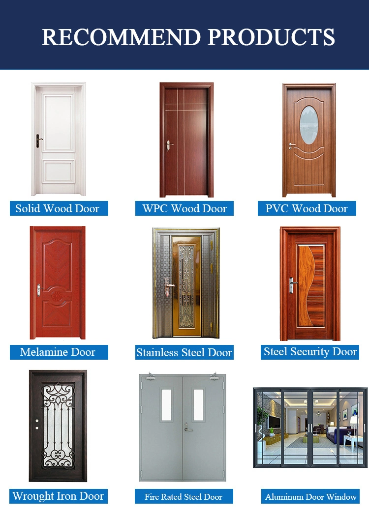 China Factory Price House Residential Interior Room Safe Metal Embossed Steel Door with Finger Print Lock