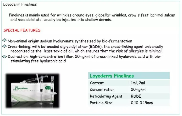 Nasolabial Folds Authentication Safe Inhectable Sodium Hyaluronate Gel Hyaluronic Acid Dermal Filler