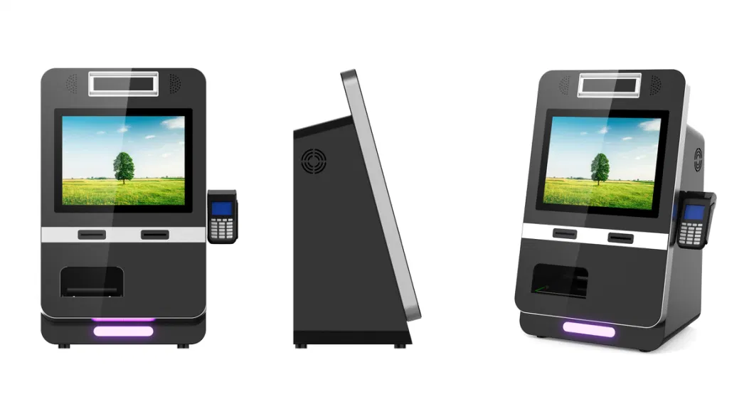 Desktop 21.5 Inch Self Service Payment Machine Hotel Check-in Kiosk with POS Card Reader Holder