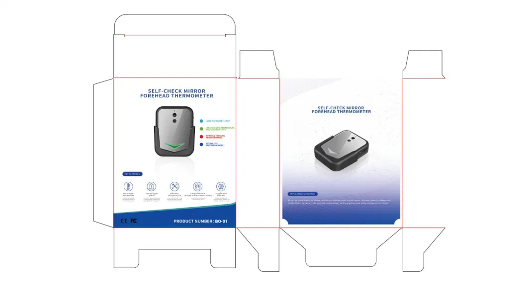 Battery Hands Free Public Use Temperature Measurement Forehead High Temperature Detection