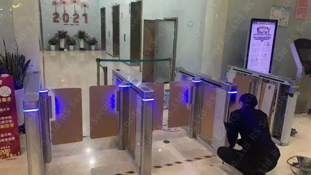 Face ID Turnstile Government Agencies Fingerprint Identify Swing Doors APP Control Function DC Brushless Slim Barrier