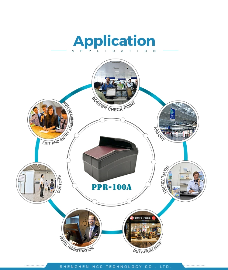 Electronic Biometric Mobile ID Duty-Free Airport E Passport RFID Mrz Ocr Passport Reader PPR-100A