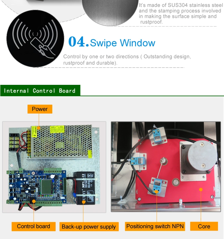 High Speed Facial Recognition Access Control Turnstile Swing Barrier Gate for Office Building