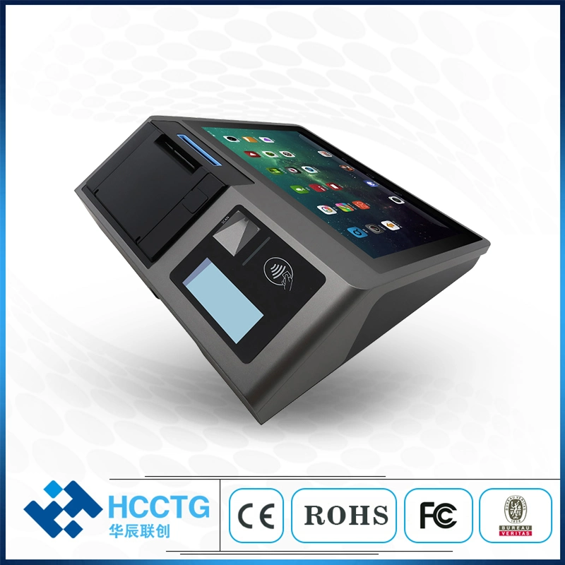 4GB 64GB 4G WiFi Bluetooth Desktop POS All in One Android 11 Tablet PC POS Terminal with Card Reader Qr Code Scanner Thermal Printer &amp; Fingerprint (HCC-A1180B)