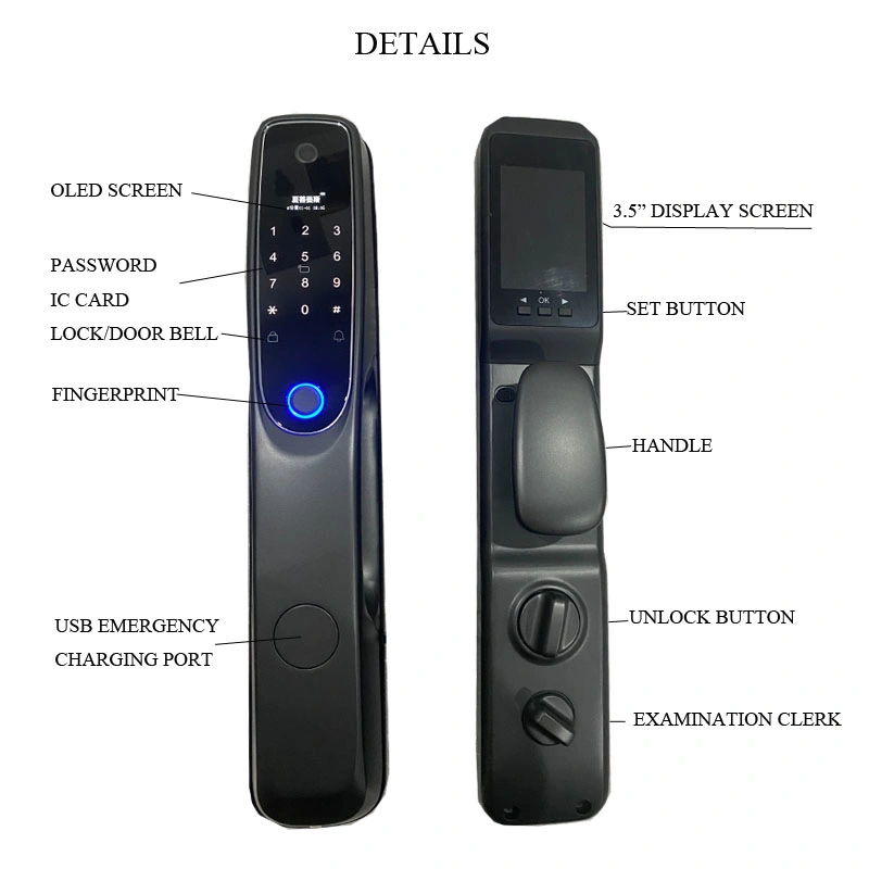 3.5&quot; Screen Visible Scramble Pin Fingerprint Password Smart Lock