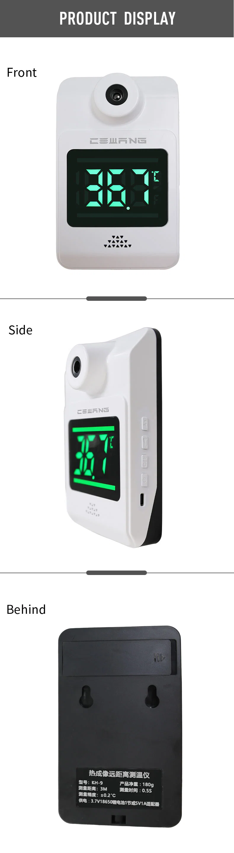 Long Measuring Distance Temperature Scanner Device for Body Temperature Check